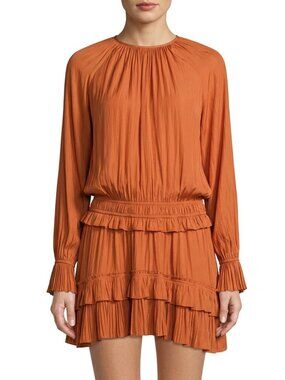 ramy brook joan mini dress $495 Ramy Brook Women's Ivory Joan Pleated Drape Mini Dress Size 8